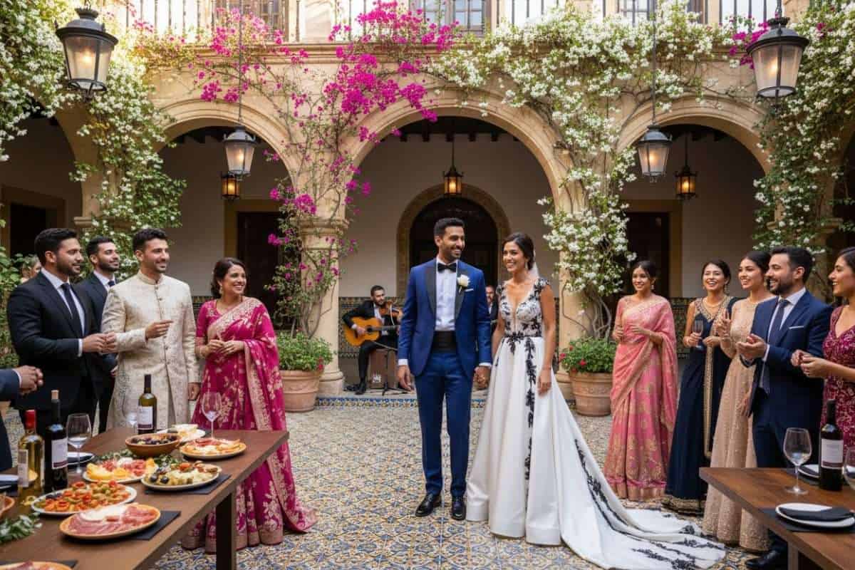 Spanish courtyard wedding