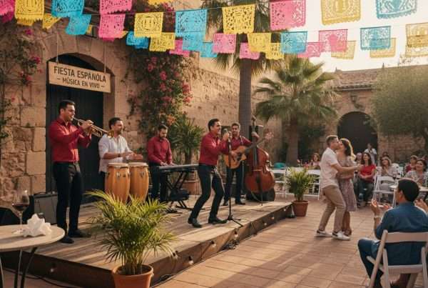 Latin band performing at energetic Spanish event